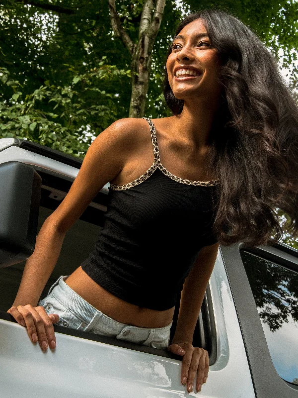 HARLOW LOGAN TANK - BLACK teal tank top