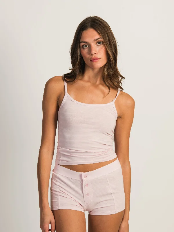 HARLOW BRIAR STRIPED TANK - LIGHT PINK glitter tank top
