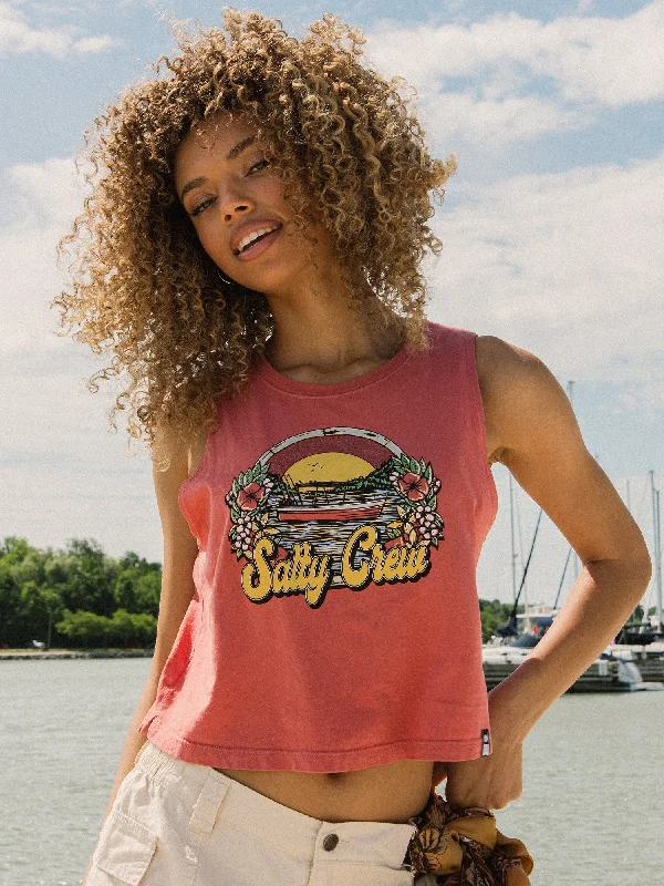 SALTY CREW ON VACATION CROPPED TANK TOP cutout tank top
