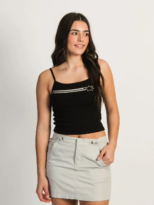 HARLOW SABRINA PRINT TANK TOP - BLACK bronze tank top