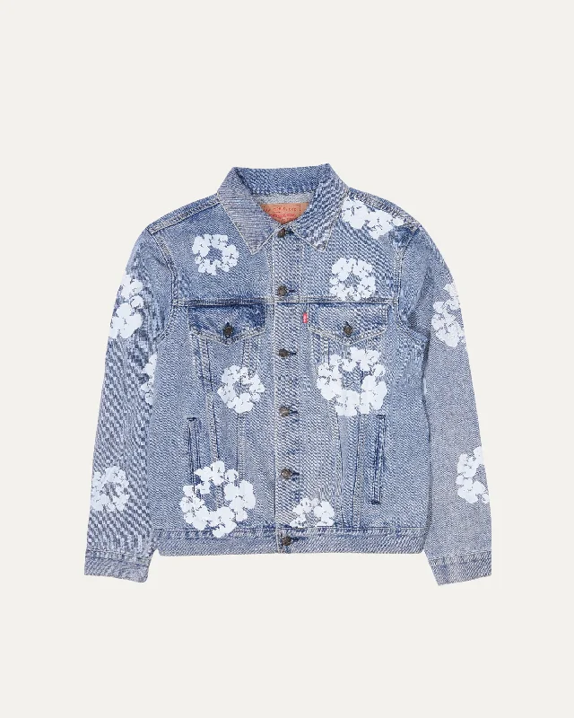 Levi's Denim Trucker Jacket Satin Jacket Silk Jacket Chiffon Jacket