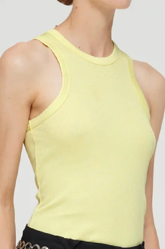 Racer Tank in Yellow solid color tank