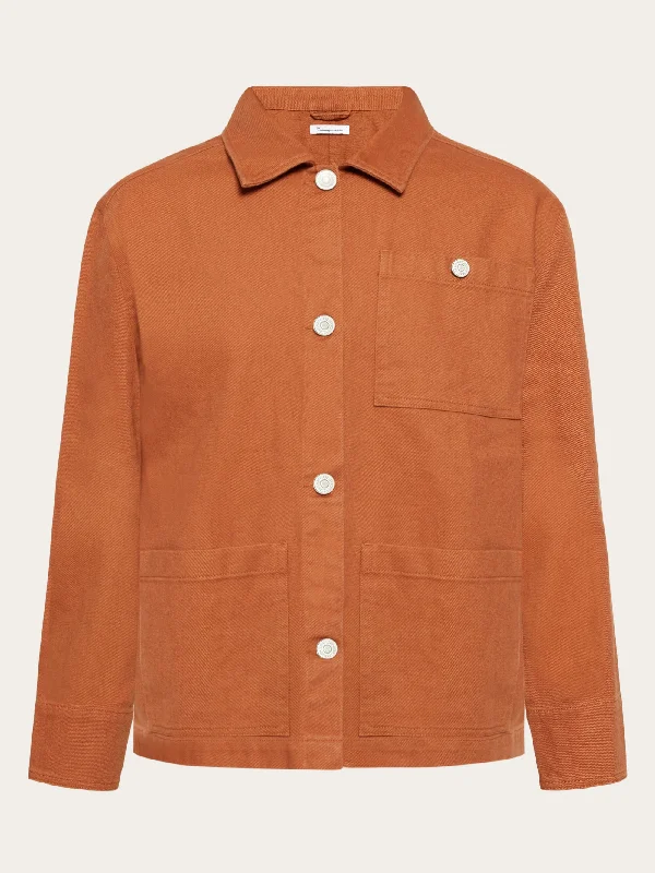 Twill workwear jacket - GOTS/Vegan - Mocha Bisque Stand-Up Collar Roll-Neck Collar Turtle Neck Twill workwear jacket - GOTS/Vegan - Mocha Bisque Stand-Up Collar Roll-Neck Collar Turtle Neck