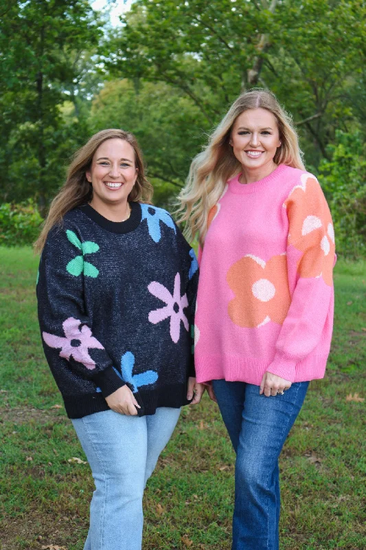 Garden Of Truths Jadie Floral Sweater -3 Colors Fleece Fabric Down Fabric Feather Fabric
