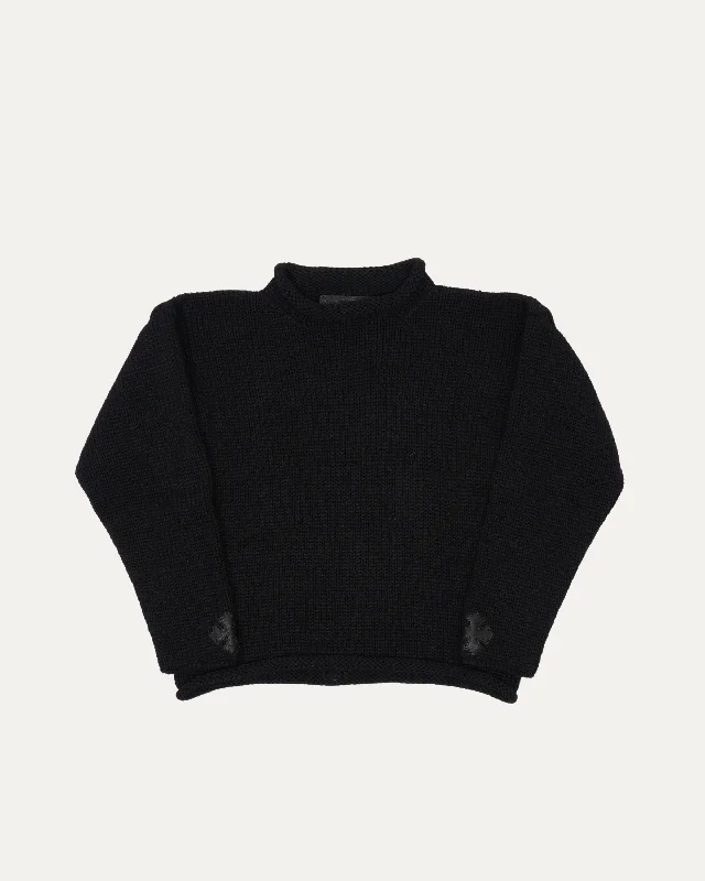 Cashmere Cross Patch Roll-Neck Sweater Beaded Sweater Sequined Faux Fur