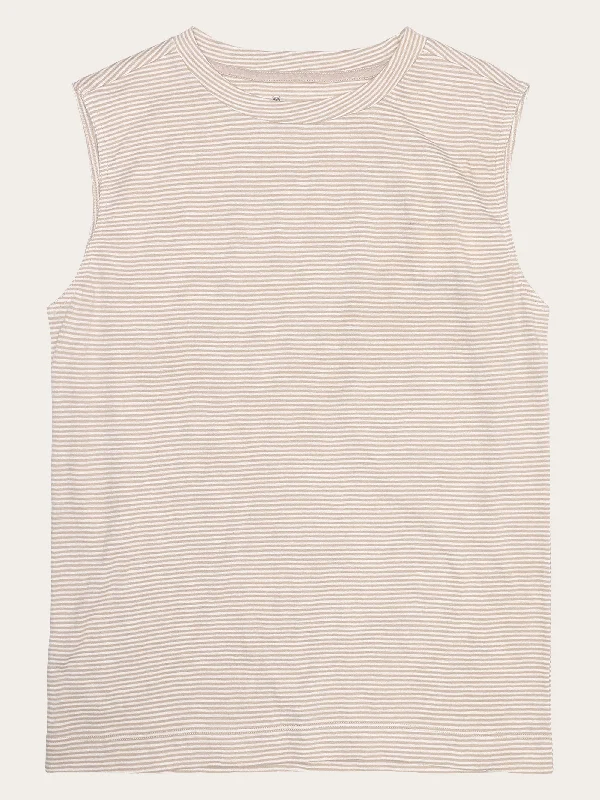 Slub tanktop - GOTS/Vegan - Creme Stripe neon tank top