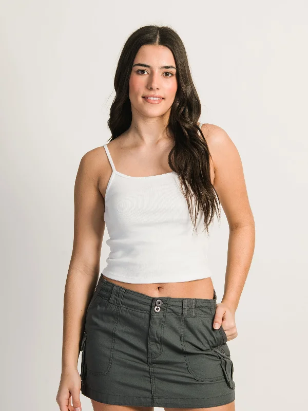 HARLOW SABRINA TANK TOP - WHITE bold tank top