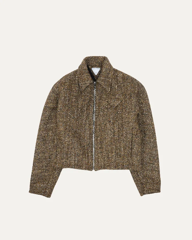 Donegal Wool-Blend Speckled Jacket Quilted Jacket Puffer Jacket Insulated Jacket