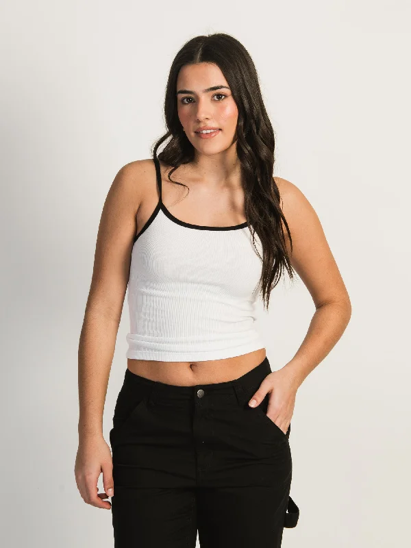 HARLOW LOGAN TANK TOP - WHITE silver tank top