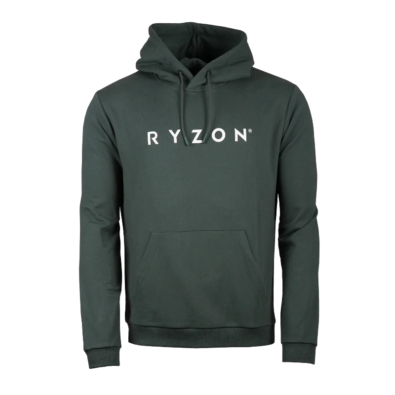 Rhythm Unisex Hooded Sweater "Typelogo" Zippered Front Buttoned Front Snap Front