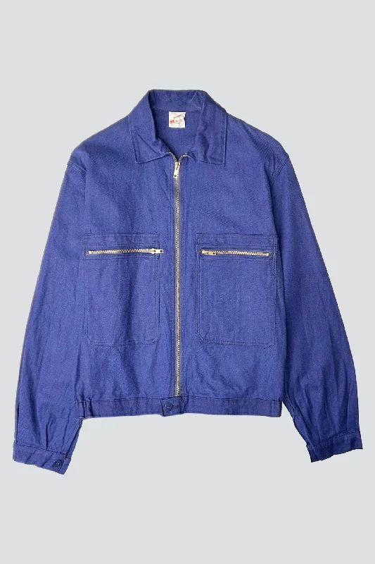 Blue Zip Work Jacket Jacket Blazer Coat