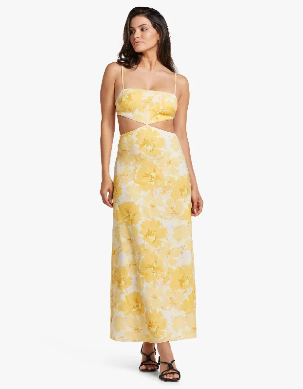 Maeve Maxi Dress - Gold Poppy Floral